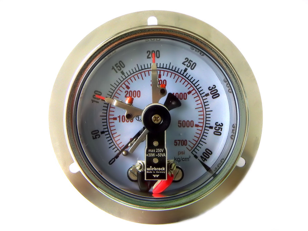 Pressure Gauge with Electric Contact With Front Flange - FTB Pressure Gauge Electric Contact With Front Flange